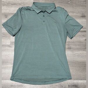 Lululemon Evolution Polo Shirt (Green w/ White Stripes)